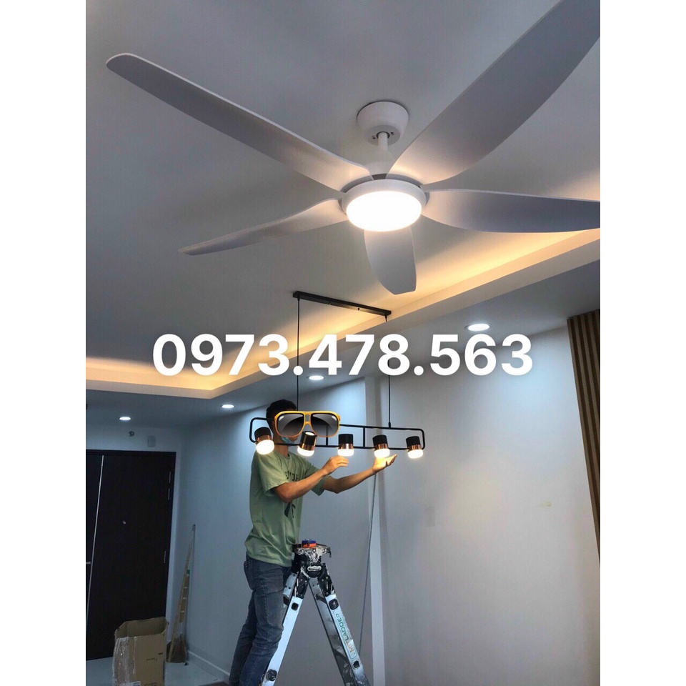 Quạt trần đèn sải cánh dài có remote từ xa đảo ngược chiều,chạy siêu êm đèn cực sáng
