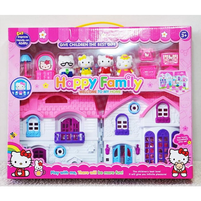 Hộp Đồ Chơi Nhà Hello Kitty Trang Trí Nhà Cửa