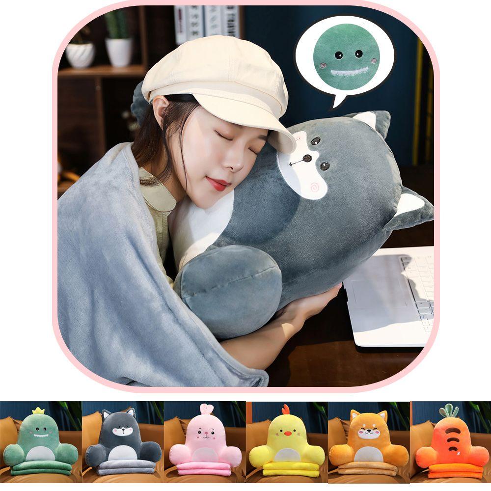 Bộ Chăn Gối Văn Phòng Hình Khủng Long Cà Rốt Dễ Thương