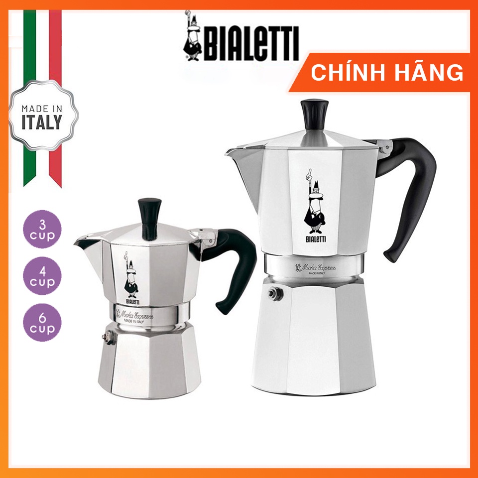 Ấm Moka Bialetti Express - nhập khẩu chính hãng (2,3,4 Cup)