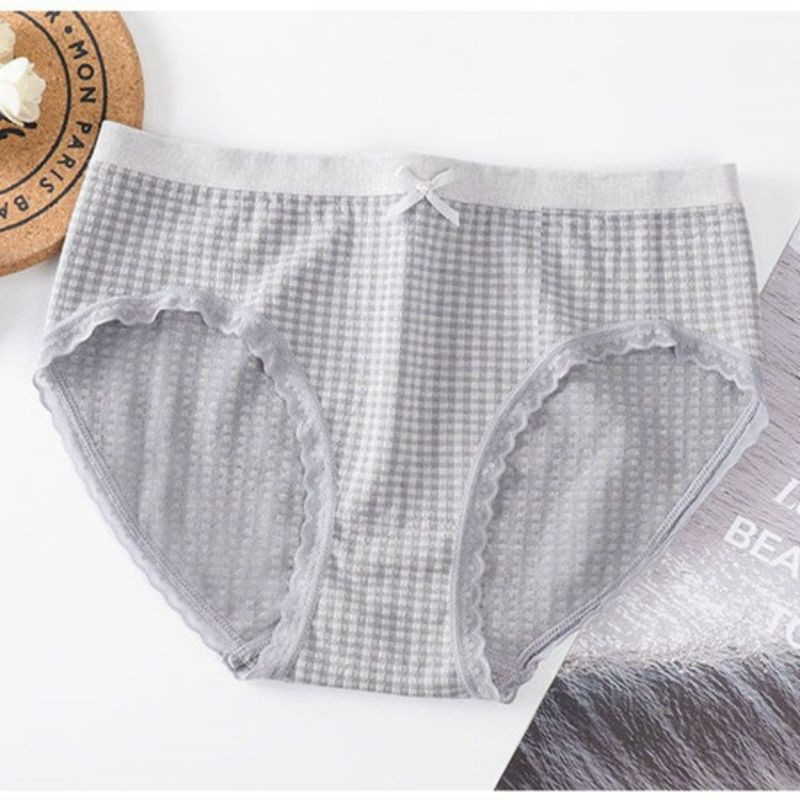 Combo 10 Quần lót nữ quần chip nữ viền ren kẻ caro mềm mịn