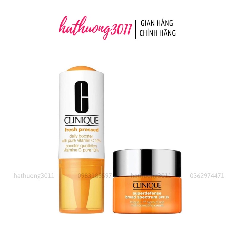 Set Dưỡng Trắng Da Clinique Fresh Pressed 7 Day