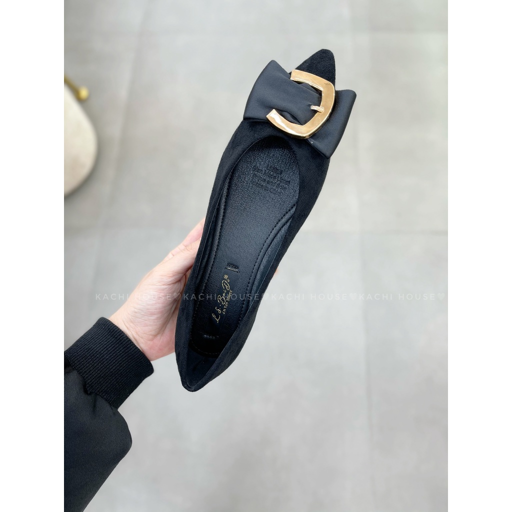 Giày bệt nữ mũi nhọn nơ khóa to y800-130