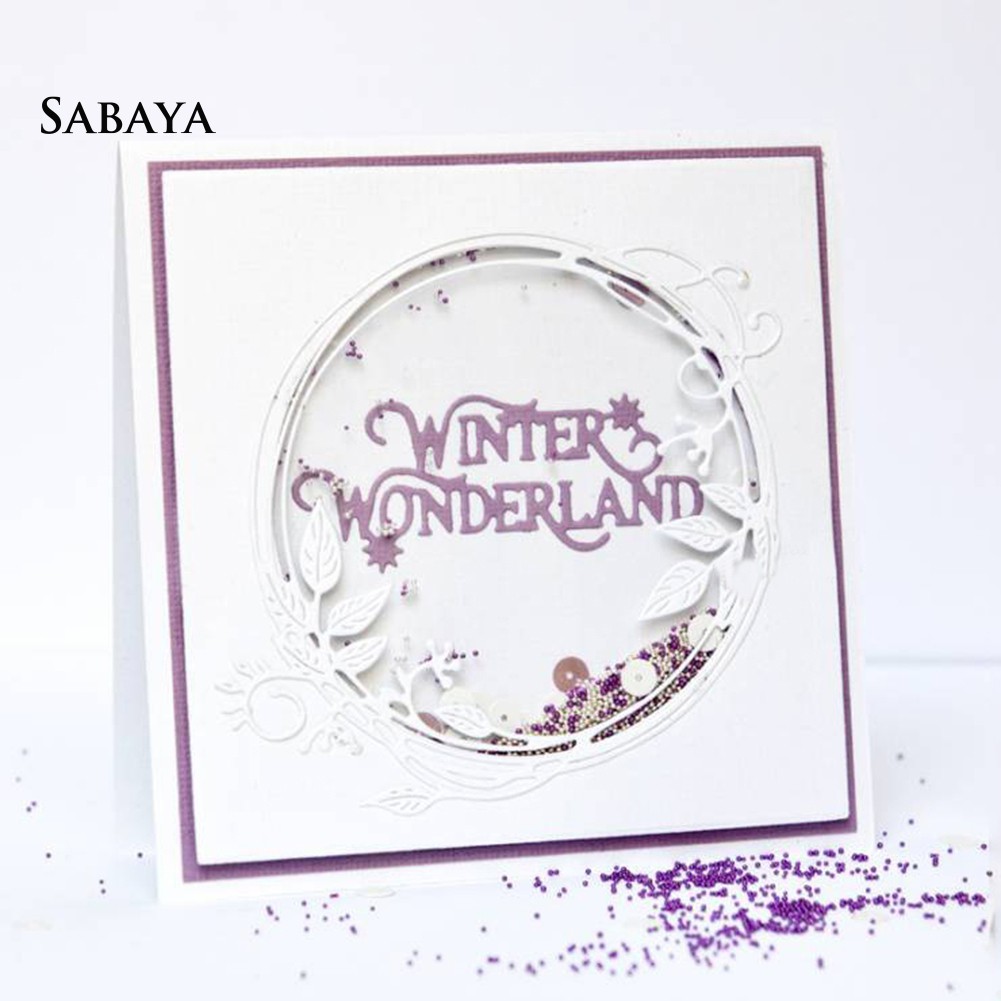 Khuôn cắt giấy làm từ kim loại hình vòng lá trang trí album ảnh tự làm