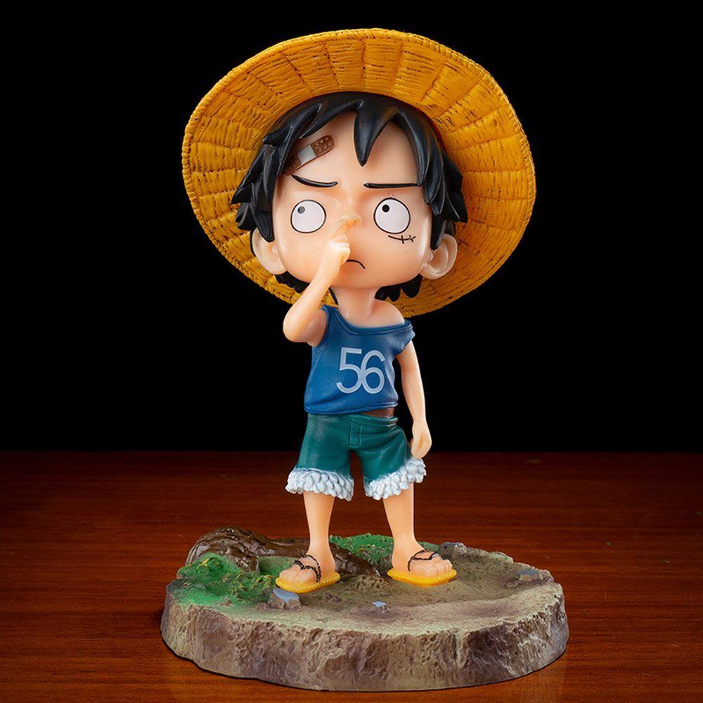 Mô Hình Nhân Vật Luffy Đội Mũ Rơm 15cm Trang Trí