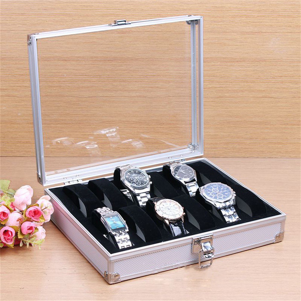 Hộp nhôm vuông trưng bày trang sức 12 ngăn tiện dụng
