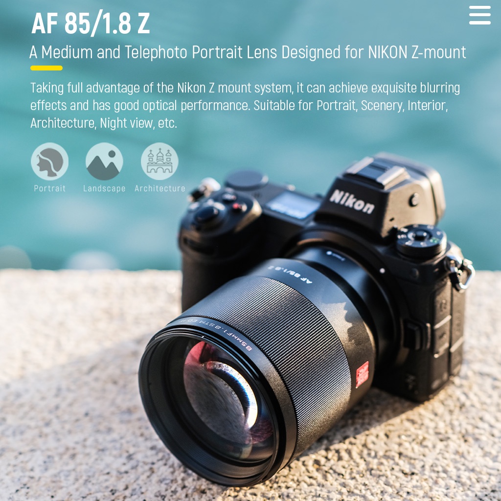 Ống Kính Viltrox AF 85mm F1.8 Ngàm Z, XF, RF, FE