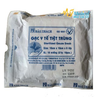Gạc y tế tiệt trùng Bảo Thạch 10 x 10 x 6 lớp