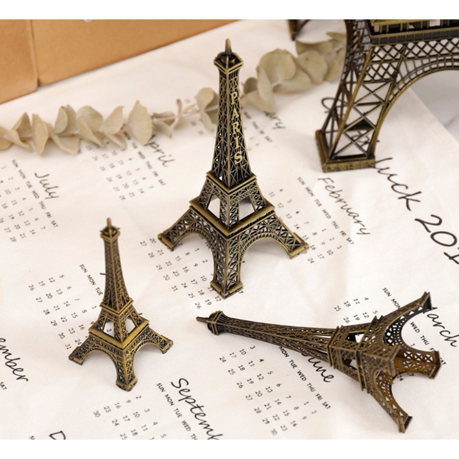 Tháp Eiffel kim loại 10cm, mô hình thu nhỏ biểu tượng Paris