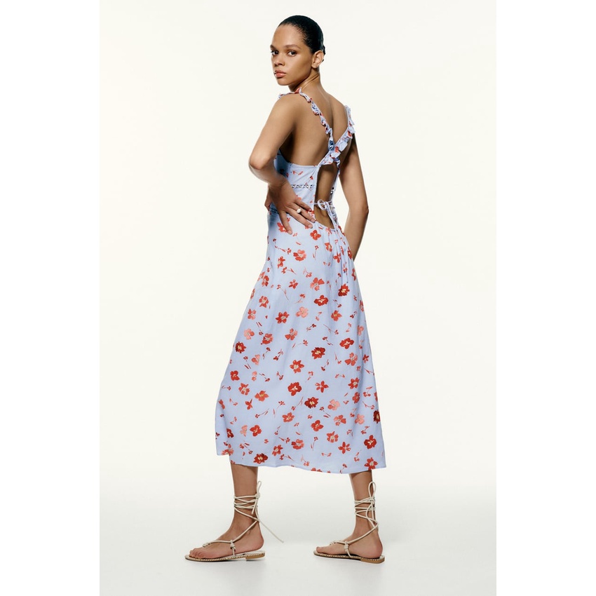 Đầm Zara 2 dây hoa tím DH34HDG42N8 Hot