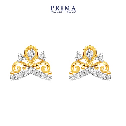 PRIMA Bông tai Kim Cương - Vàng 24K - Vương miện Tiara - BST Petit Tiara - 113E0100