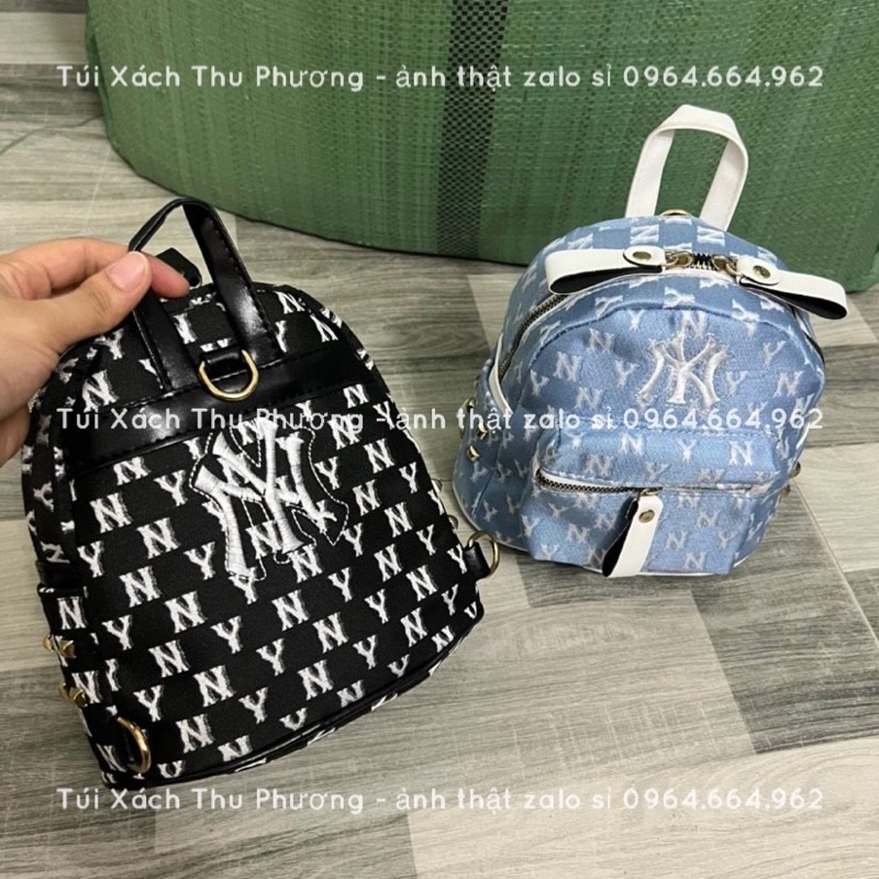 Balo mini nhỏ gọn cho nữ size 19 hoạ tiết chữ N.y thêu đi chơi siêu xinh (ảnh thật shop chụp)