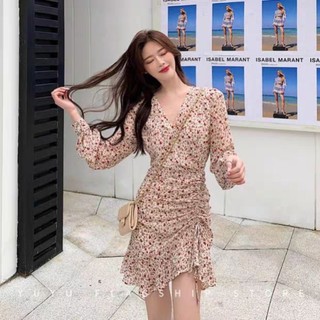 Đầm hoa đuôi cá dây rút có bigsize