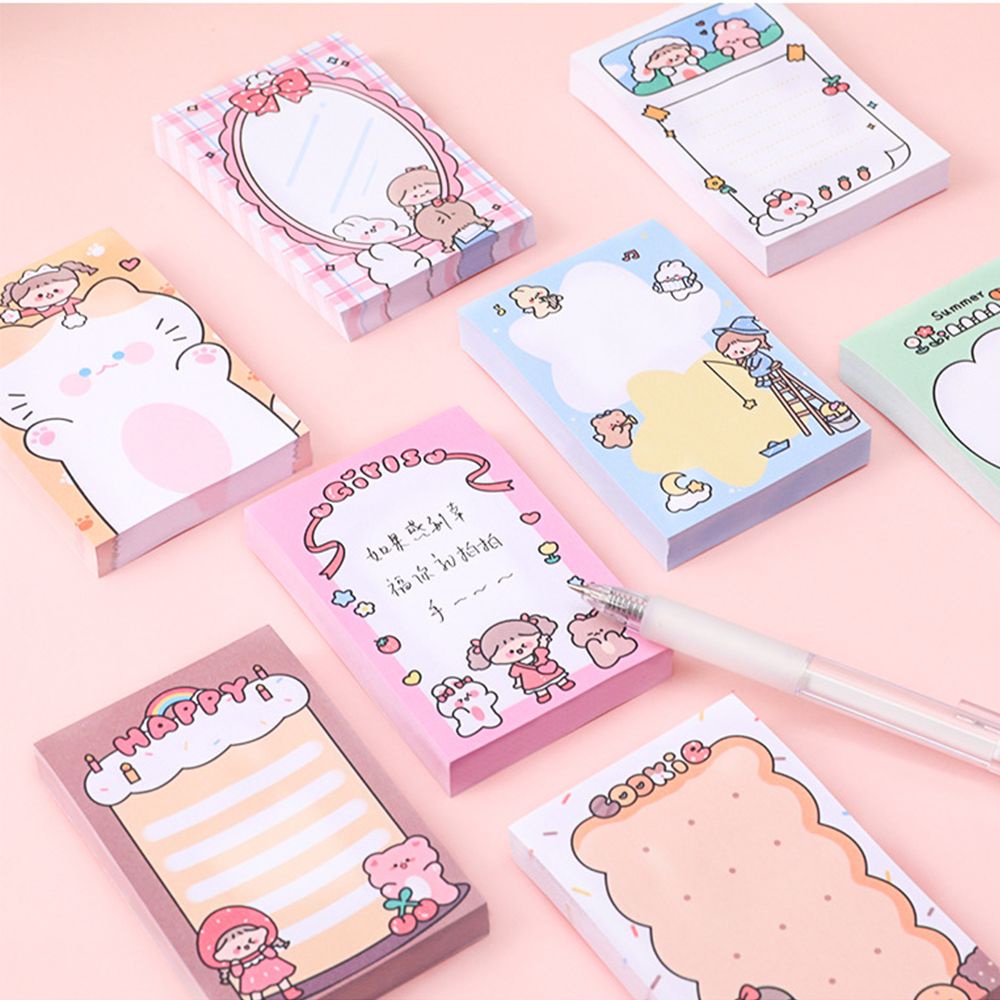Set 80 tờ giấy ghi chú họa tiết hoạt hình dễ thương dùng trang trí