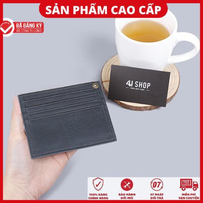 [Hàng Loại 1] Ví Card Mini Da Bò 4U Cao Câp Nhiều Ngăn Đựng Thẻ FMK05