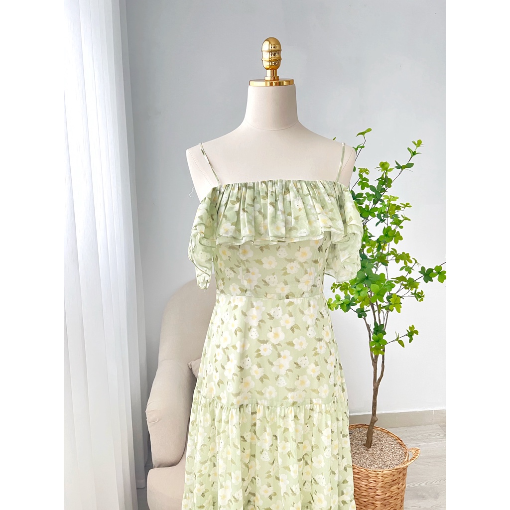 TIELA Đầm váy hoa trễ vai bèo nhún -P osay Dress