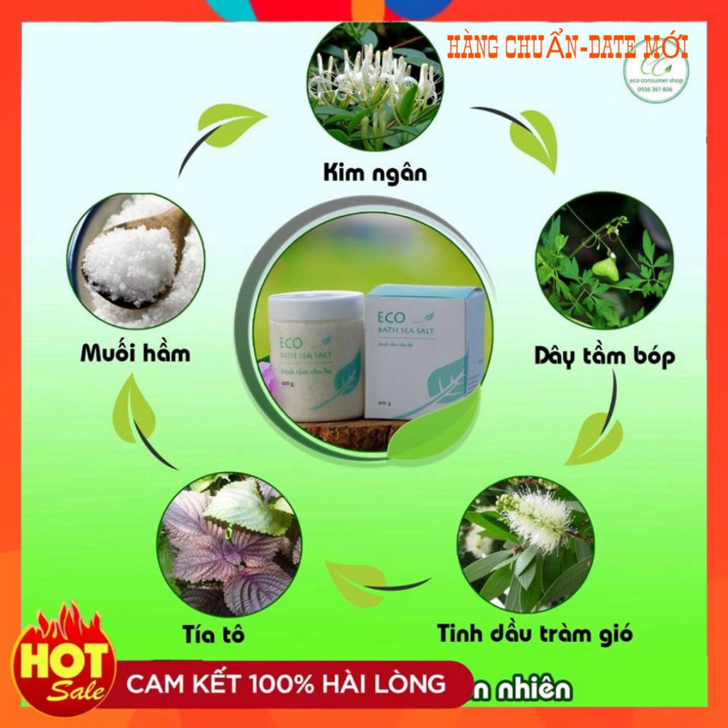 MUỐI TẮM BÉ Eco 400G [2 hũ] -  MUỐI TẮM ECO - MUỐI TẮM THẢO DƯỢC THIÊN NHIÊN-GIẢM MẨN NGỨA, RÔM SẢY, AN TOÀN CHO BÉ