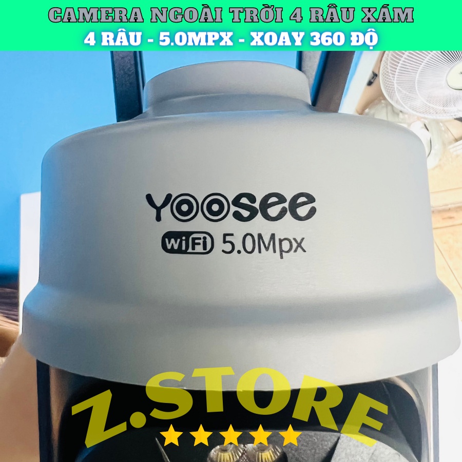 Camera Yoosee PTZ 5.0 MPX 15 led - Gray, đàm thoại 2 chiều, chống nước, hàng chính hãng camera wifi ptz 4 râu xám