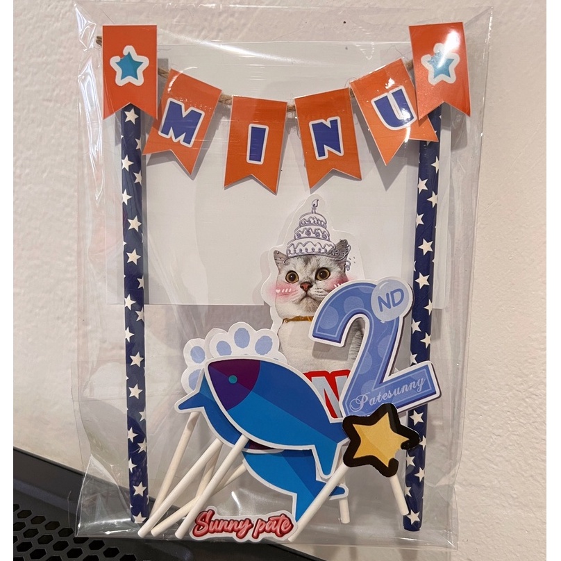 Bộ sticker trang trí bánh sinh nhật cho thú cưng