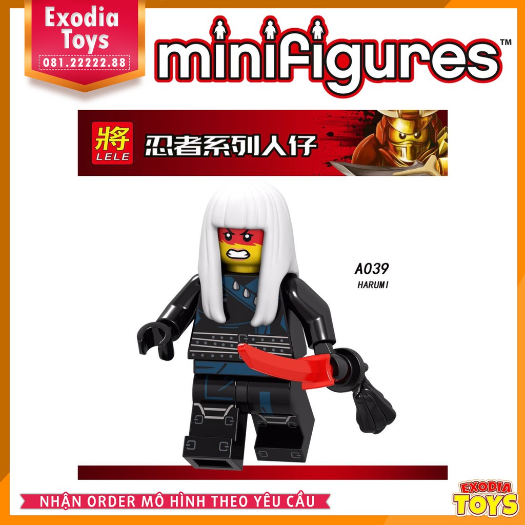 Xếp hình minifigure Ninjago Season 9 : Iron Baron, Master of the Golden Dragon, Harumi - LELE [A033 - A040]