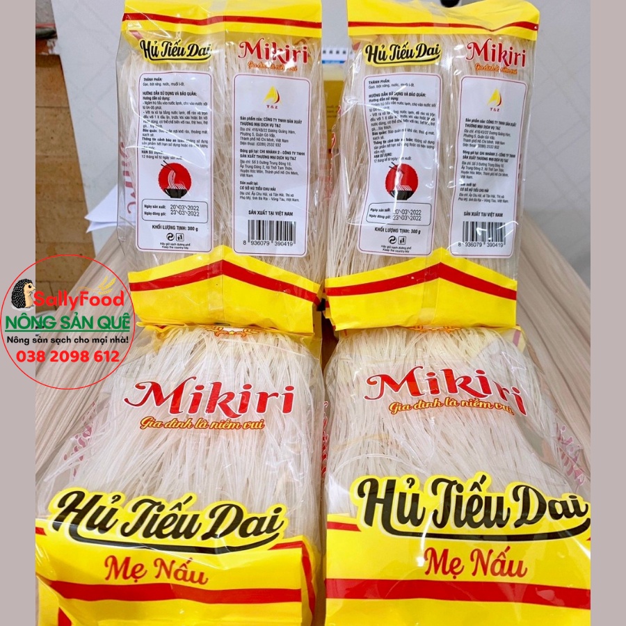 Hủ Tiếu Khô Chu Hải 500g, Hủ Tiếu Dai Mikiri 300g - Hàng Xuất Khẩu - Nông Sản Quê SallyFood