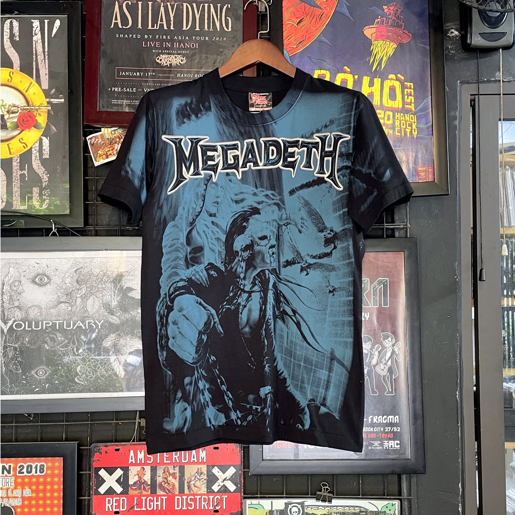 Áo Rock: áo phông Megadeth TMR MSD02 in tràn 100% cottong Thái Lan oversize nam nữ đều mặc được