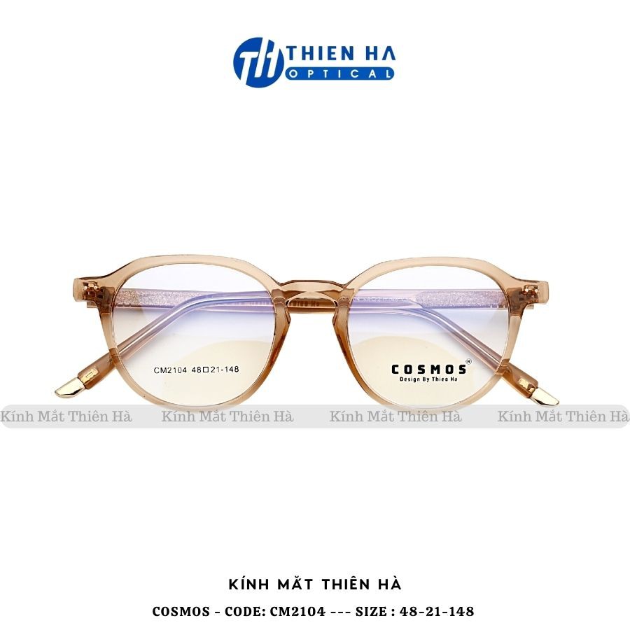 Gọng kính tròn nam nữ Thiên Hà Optical gọng kính nhựa Acetate cốt thép chắc chắn ôm mặt phù hợp độ cận cao COSMOS CM2104