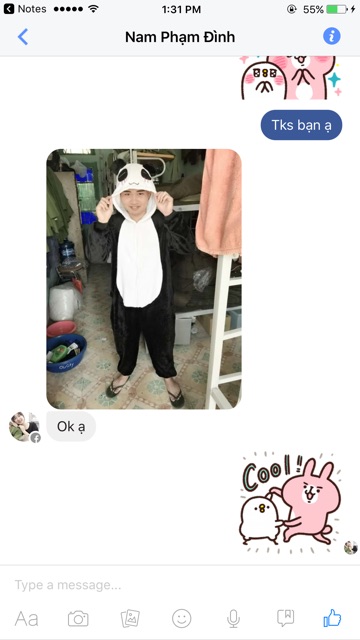 Bộ ngủ thú bông hình panda có sẵn