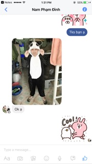Bộ ngủ thú bông hình panda có sẵn
