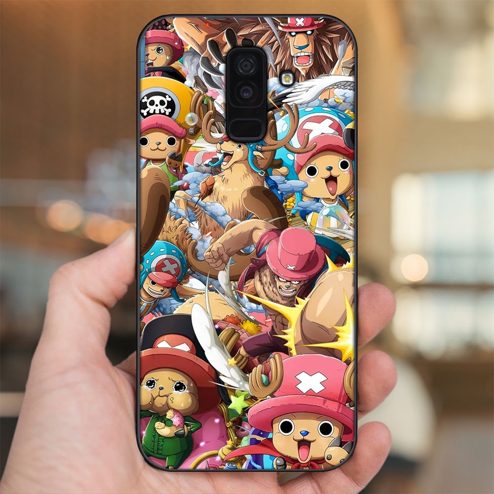 Ốp lưng Samsung A6 Plus viền đen in hình Chopper One Piece Đảo Hải Tặc