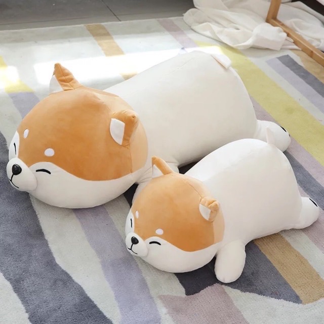 Thú nhồi bông chó Shiba dễ thương, cười tươi rói