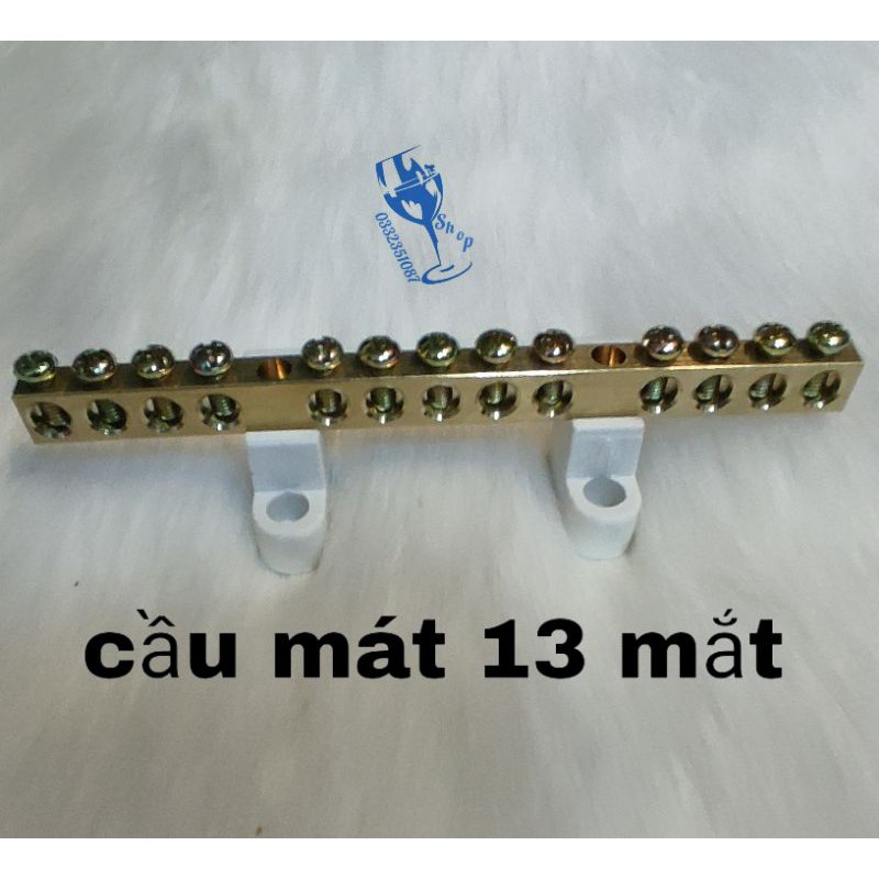 Cầu đấu điện trung tính 13 mắt - cầu đấu mát 13 ốc