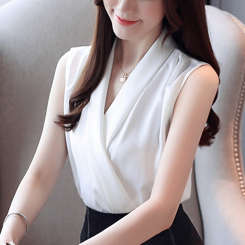 Áo cổ tim bằng vải voan phong cách Hàn Quốc quyến rũ cho nữ 2020