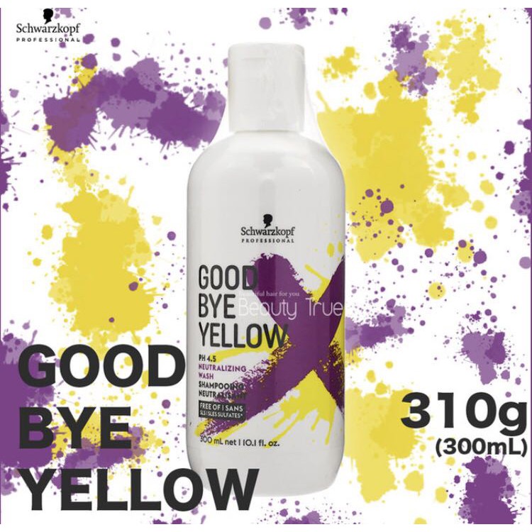 Dầu gội tím khử ánh vàng cho tóc trắng bạch kim Schwarzkopf Goodbye Yellow Shampooing 1000ml