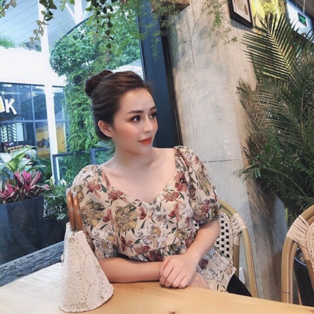 ÁO PEPLUM HOA XOÈ