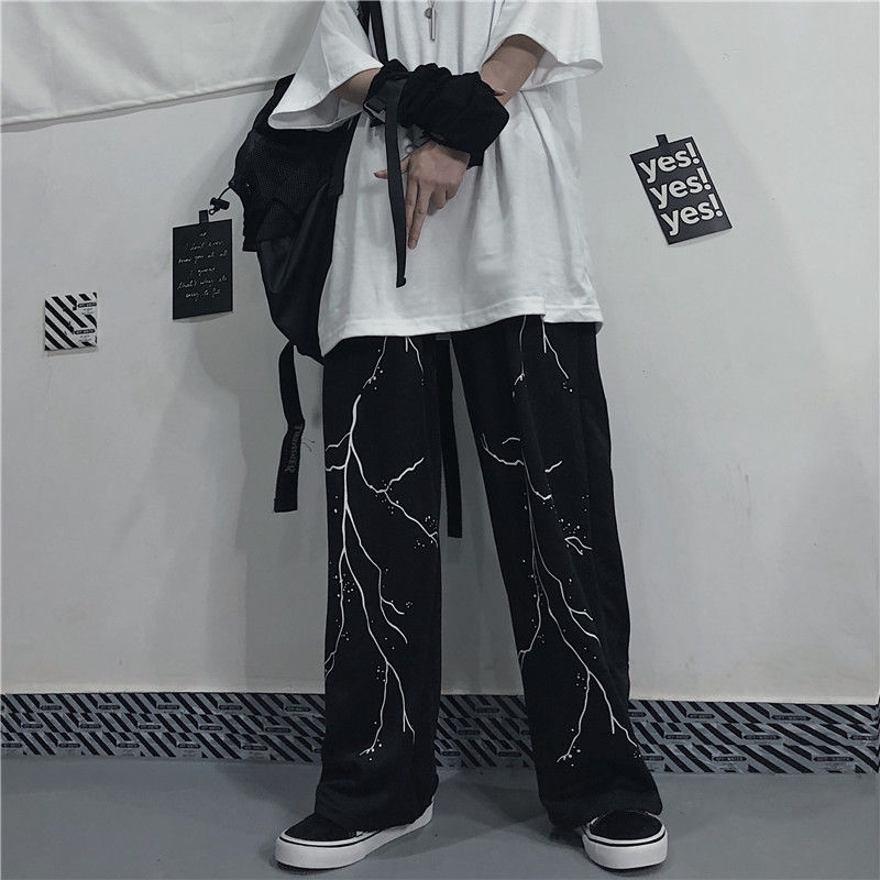 Quần Thể Thao Ống Suông Rộng In Hình Tia Chớp Thời Trang Unisex Cá Tính 23697 | BigBuy360 - bigbuy360.vn