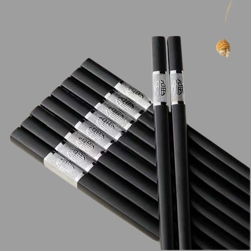 Bộ 10 Đôi Đũa Nhựa Màu Đen In  Vàng Bạc Sang Trong