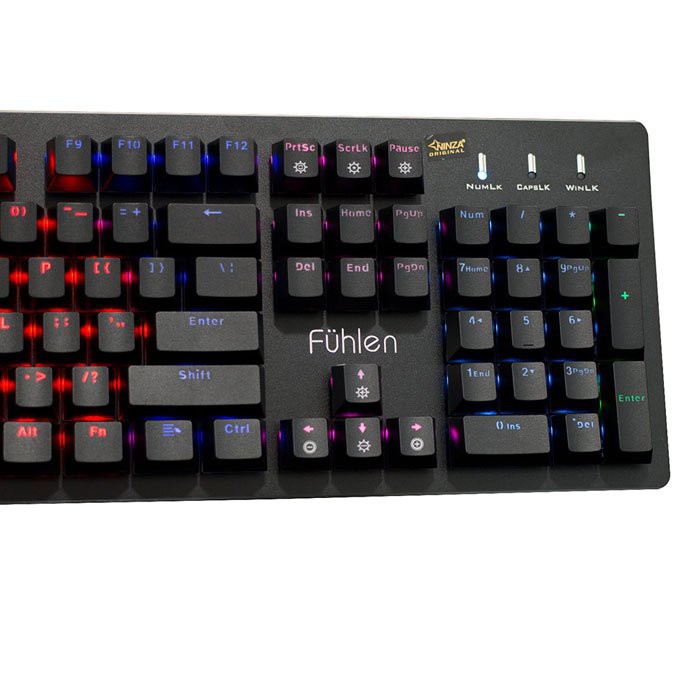 Bàn Phím Cơ Gaming Fuhlen Eraser - Fuhlen E - Led Rainbow - Black Blue switch - Hàng Chính Hãng Ninza Bh 2 Năm