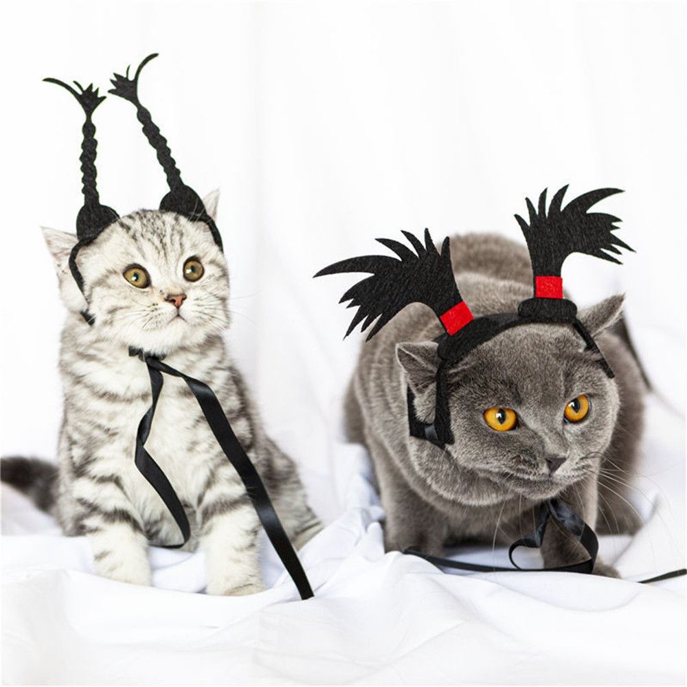Halloween Pet Cat Headwear Funny Cats Dogs Headdress for Puppy Cat Kitten Xmas Party Pet Costumes Accessories Party Photo Props