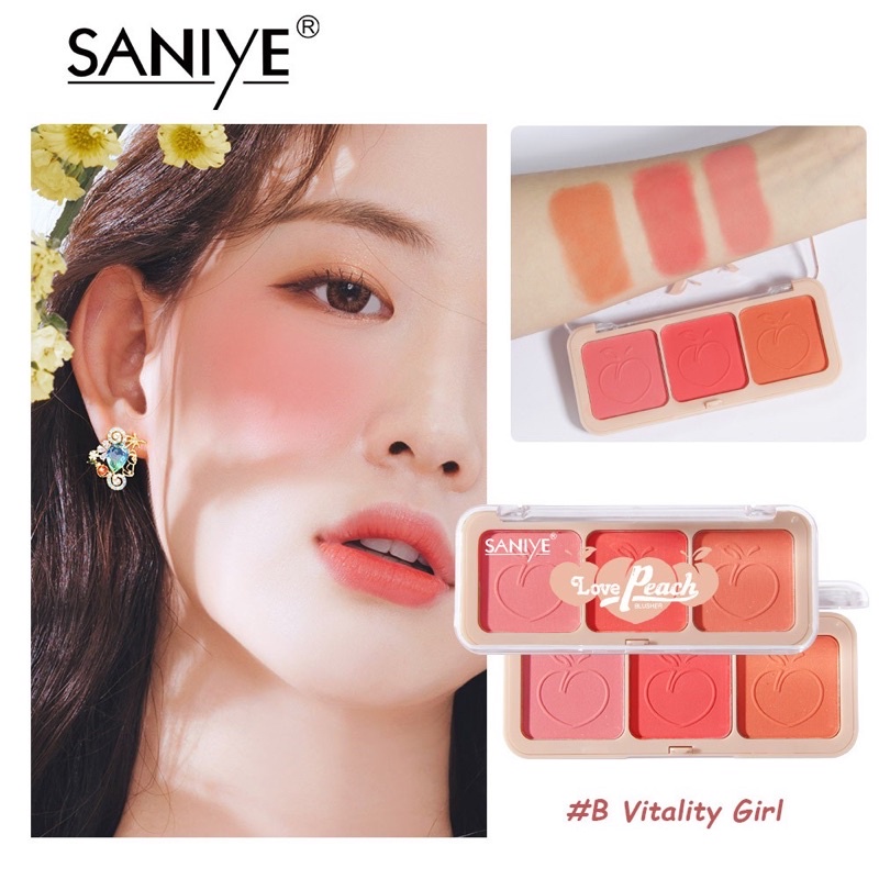 Bảng Phấn Má Hồng Love Peach SANIYE nội địa Trung