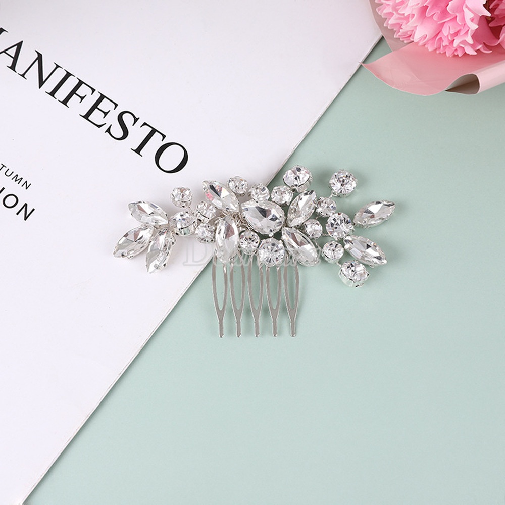 Lược Cài Tóc Hình Hoa Đính Đá Thời Trang Cho Cô Dâu