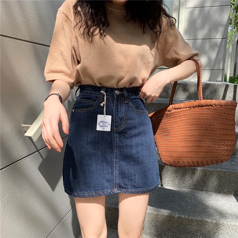 Chân váy denim dáng chữ A đầy đủ size XXS đến size 3XL style Hàn Quốc (kèm ảnh thật)