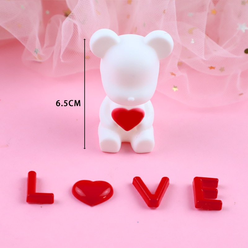 Gấu Đáng Yêu Trang Trí Bánh Kem Ngày Valentine 520