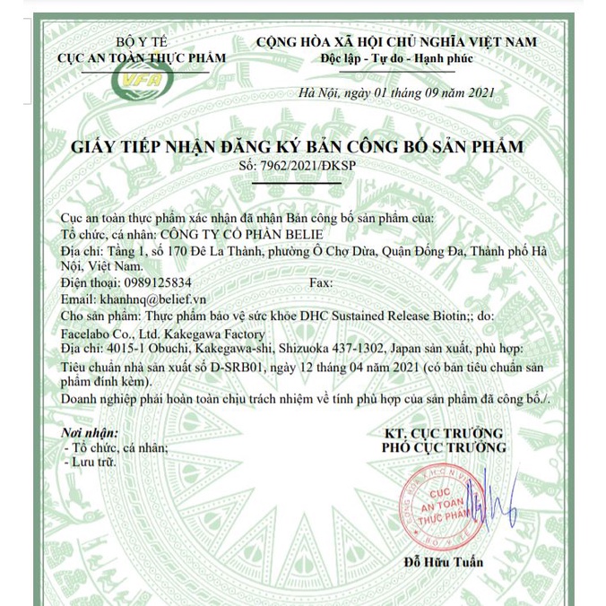 Viên Uống Biotin Ngăn Rụng Tóc, Mọc Tóc DHC 30 Ngày