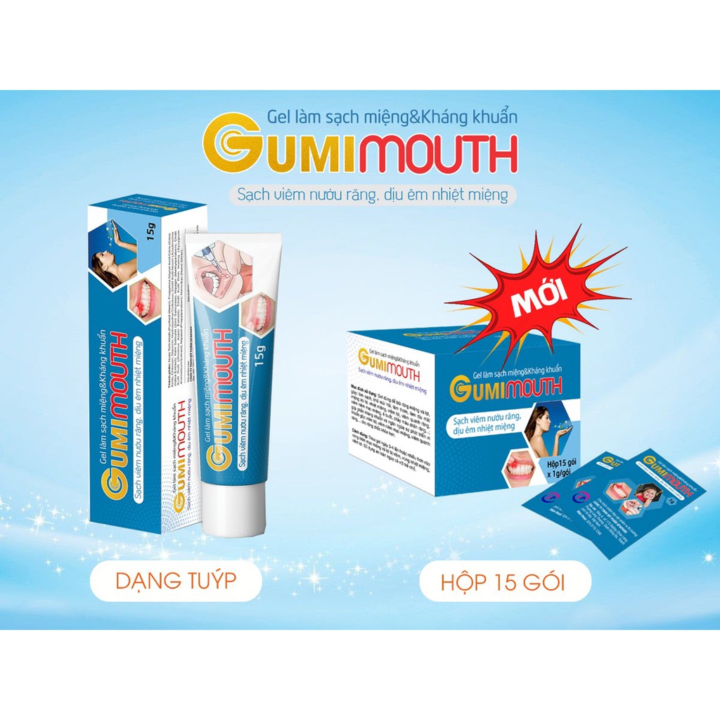 Gumimouth Gói bôi nhiệt miệng (hộp 15 gói)