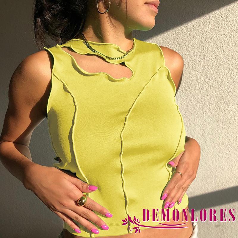 Áo Nữ Không Tay Kiểu Dáng Không Đối Xứng Thời Trang Quyến Rũ