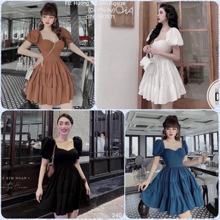 55-90kg bigsize đầm tầng cúp tay bí