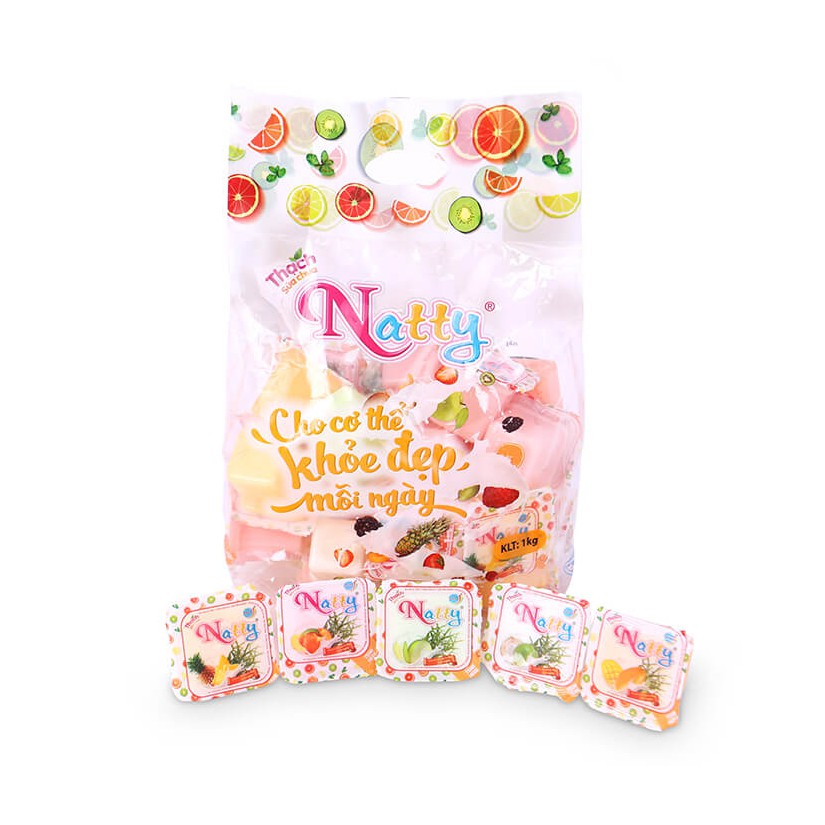 Thạch Sữa Chua Natty Long Hải Túi 972g