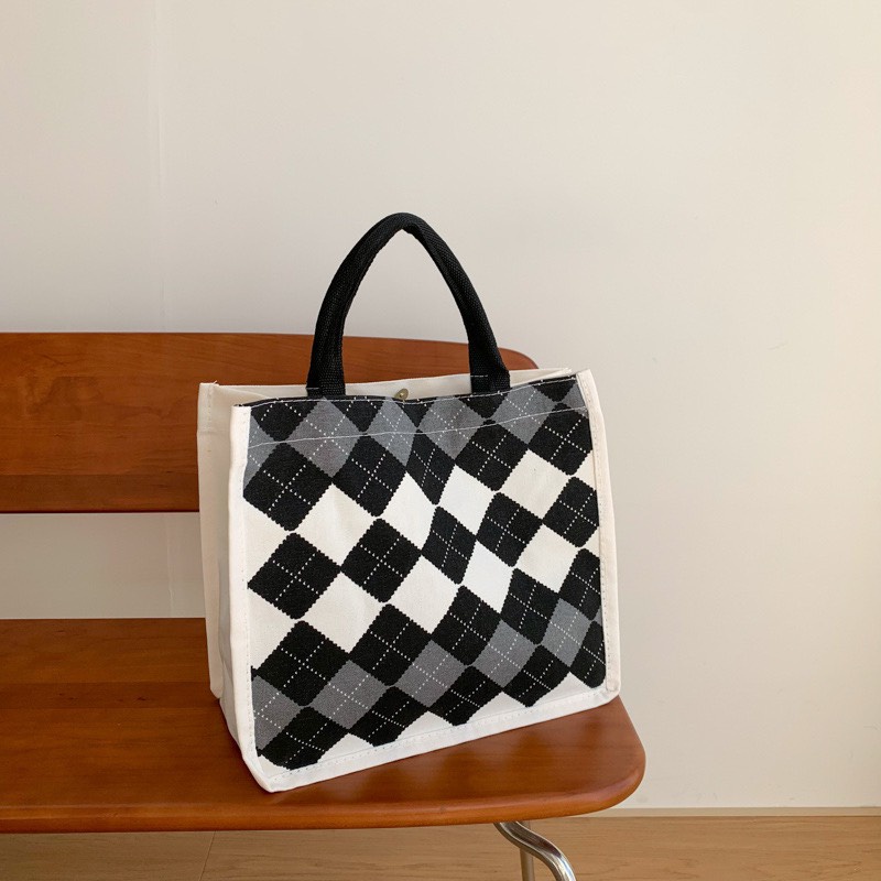 Túi xách vải canvas trẻ trung dành cho nữ thời trang phong cách Hàn Quốc (6874)