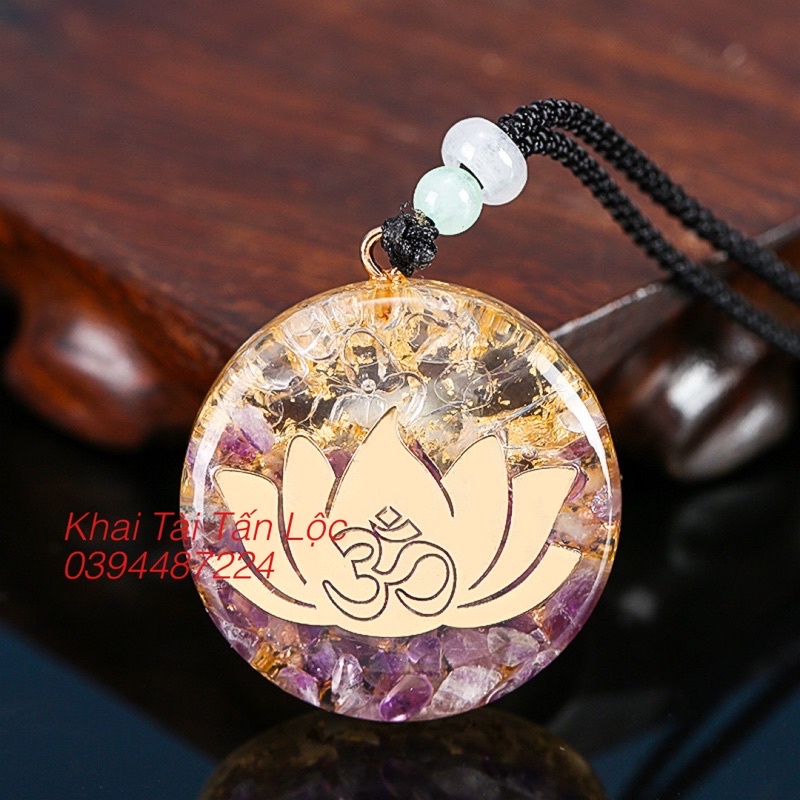 Mặt dây chuyền hoa sen vàng chiêu tài , bình an cho mệnh Kim